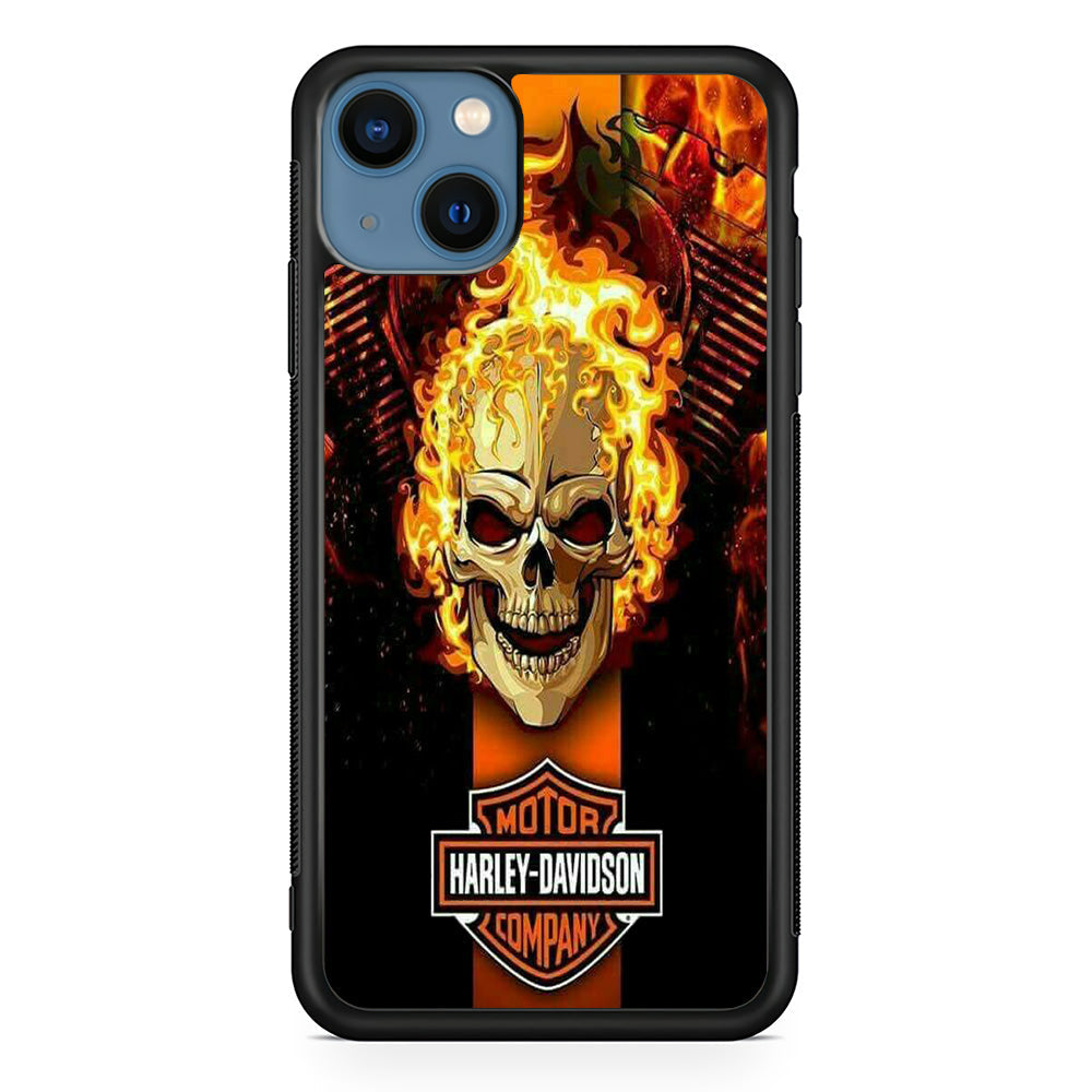 Harley Davidson Skull Fire iPhone 14 Case-Xtracase