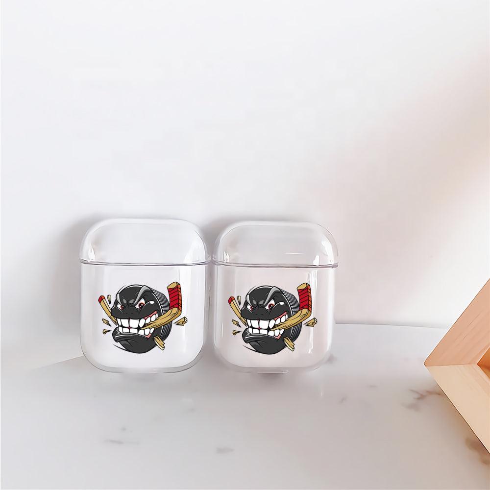 Hockey Ice Puck Cartoon Protective Clear Case Cover For Apple Airpods-Xtracase