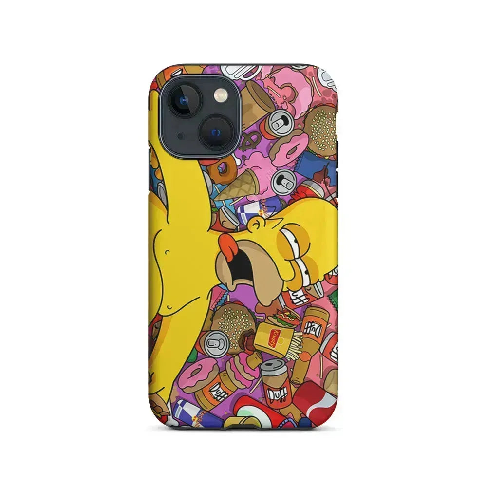 Homer Simpson Faint From Being Full iPhone 13 Mini Case-2 in 1 Tough Case-Xtracase
