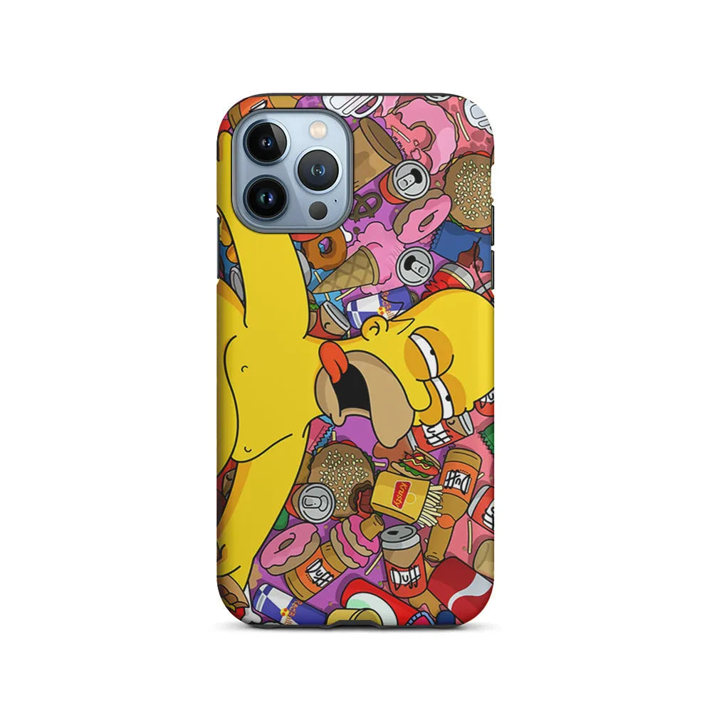 Homer Simpson Faint From Being Full iPhone 13 Pro Case-2 in 1 Tough Case-Xtracase
