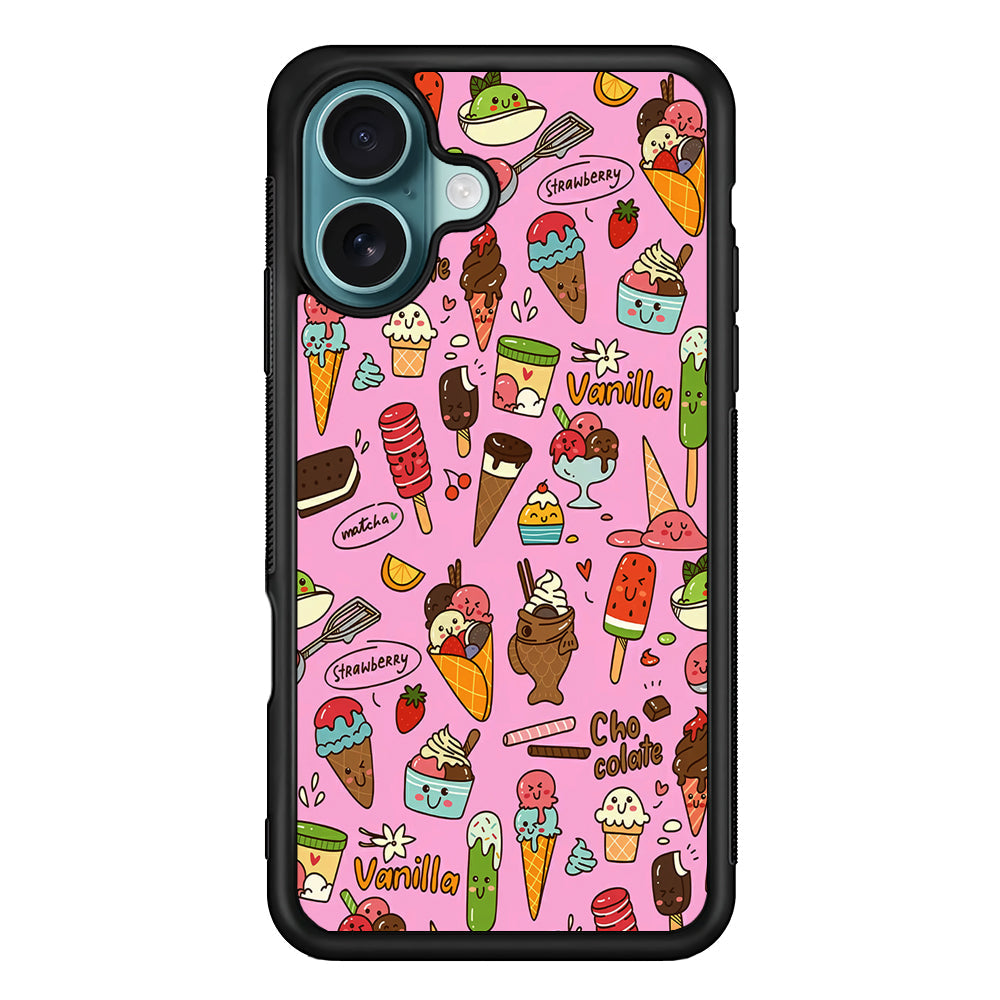 Ice Cream Doodle Cartoon iPhone 16 Plus Case - Xtracase