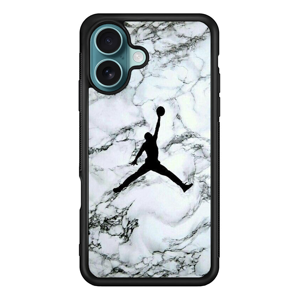 Jordan White Marble Logo iPhone 16 Plus Case - Xtracase