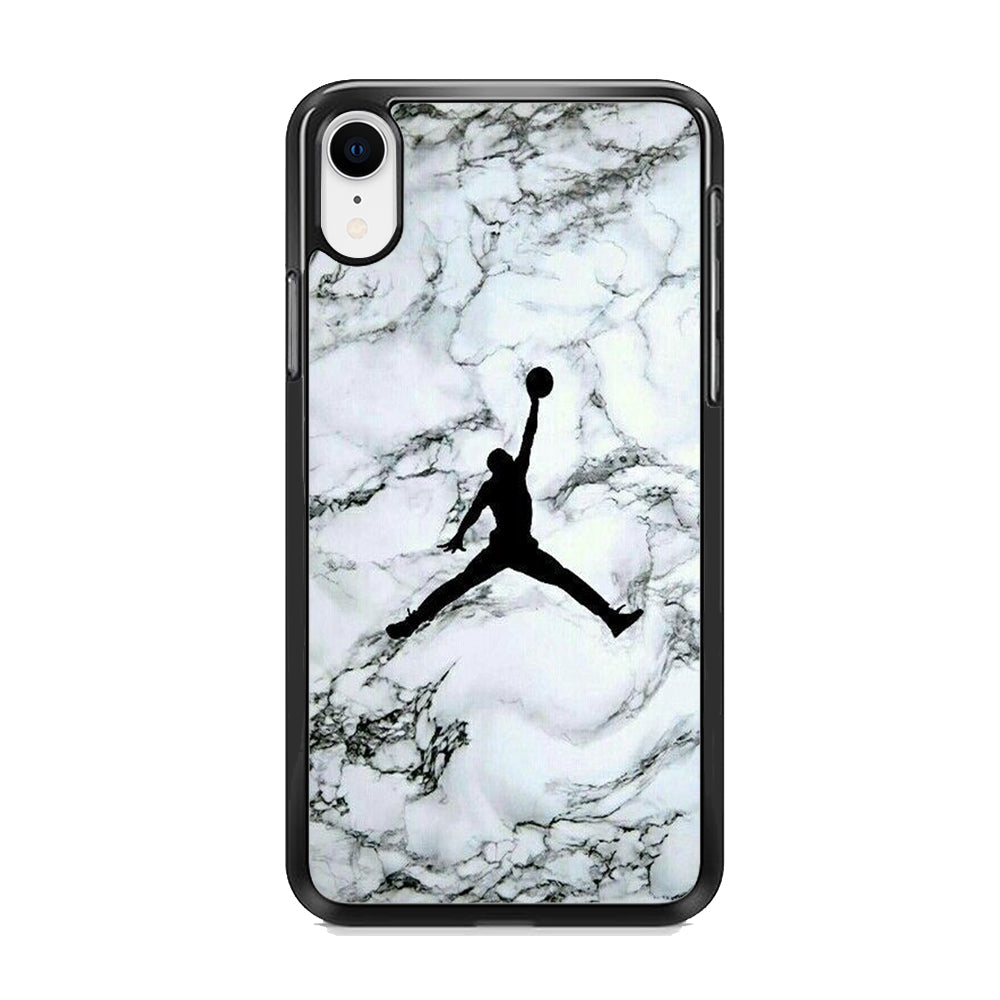 Jordan White Marble Logo iPhone XR Case-Xtracase