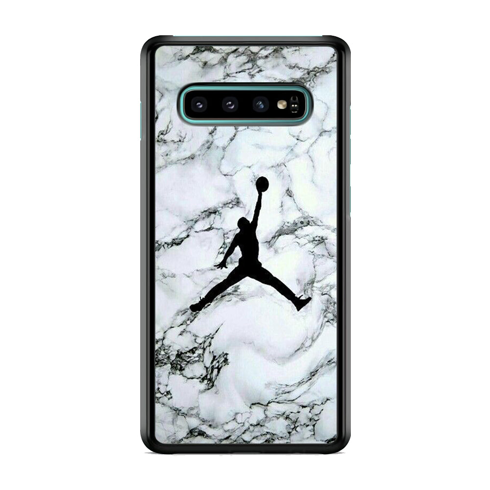 Jordan White Marble Logo Samsung Galaxy S10 Case-Xtracase