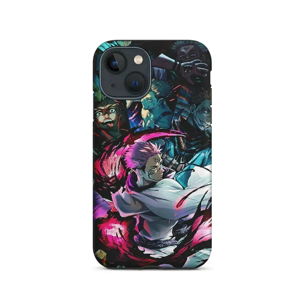 Jujutsu Kaisen Sukuna Aesthetic iPhone 13 Mini Case-2 in 1 Tough Case-Xtracase