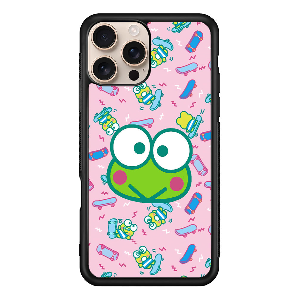 Keroppi Skate Pattern iPhone 16 Pro Max Case - iPhone 16 Pro Max