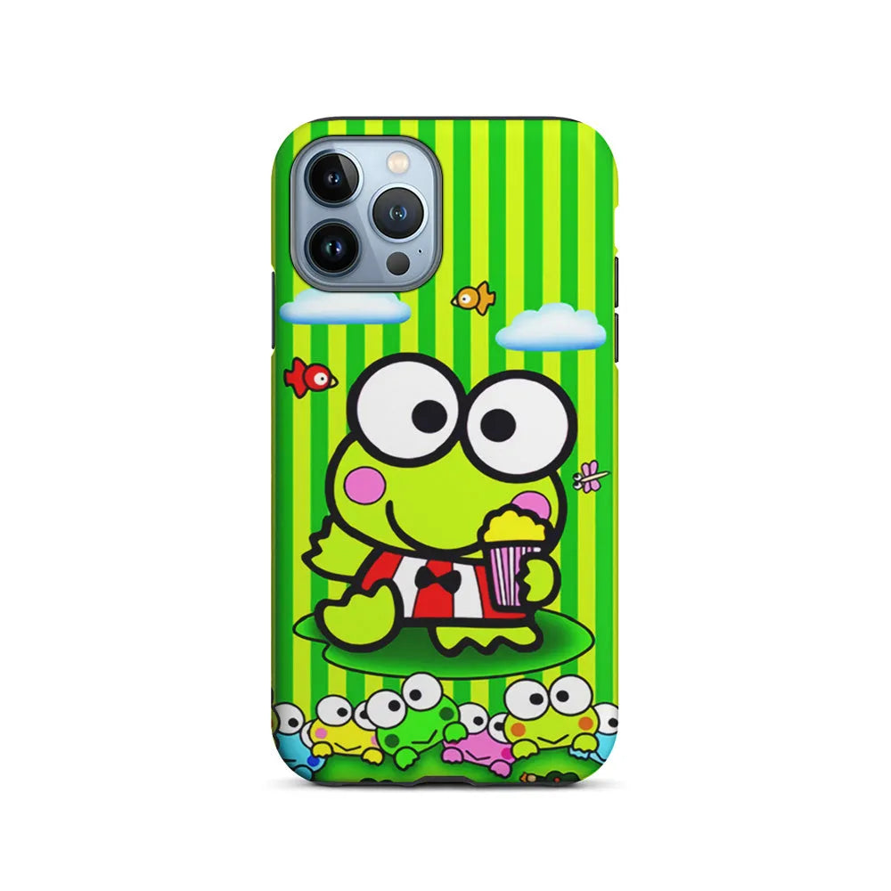 Keroppi Stripe Green iPhone 13 Pro Case-2 in 1 Tough Case-Xtracase