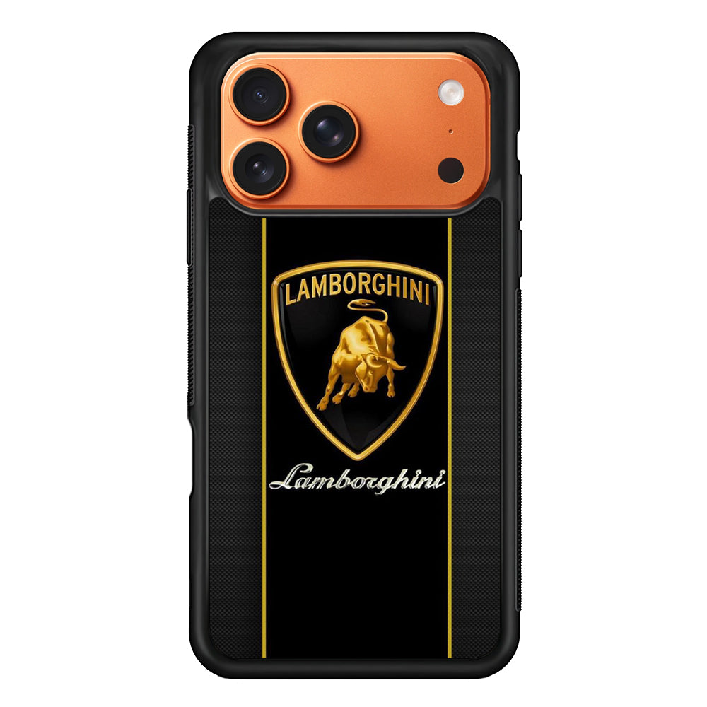 Lamborghini Carbon Stripe Gold iPhone 17 Pro Max Case