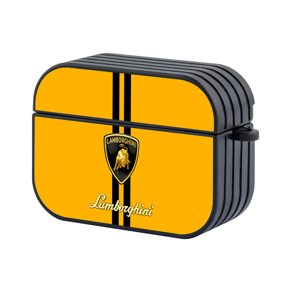 Lamborghini Yellow Black Stripe Apple Airpods Pro Case - Xtracase