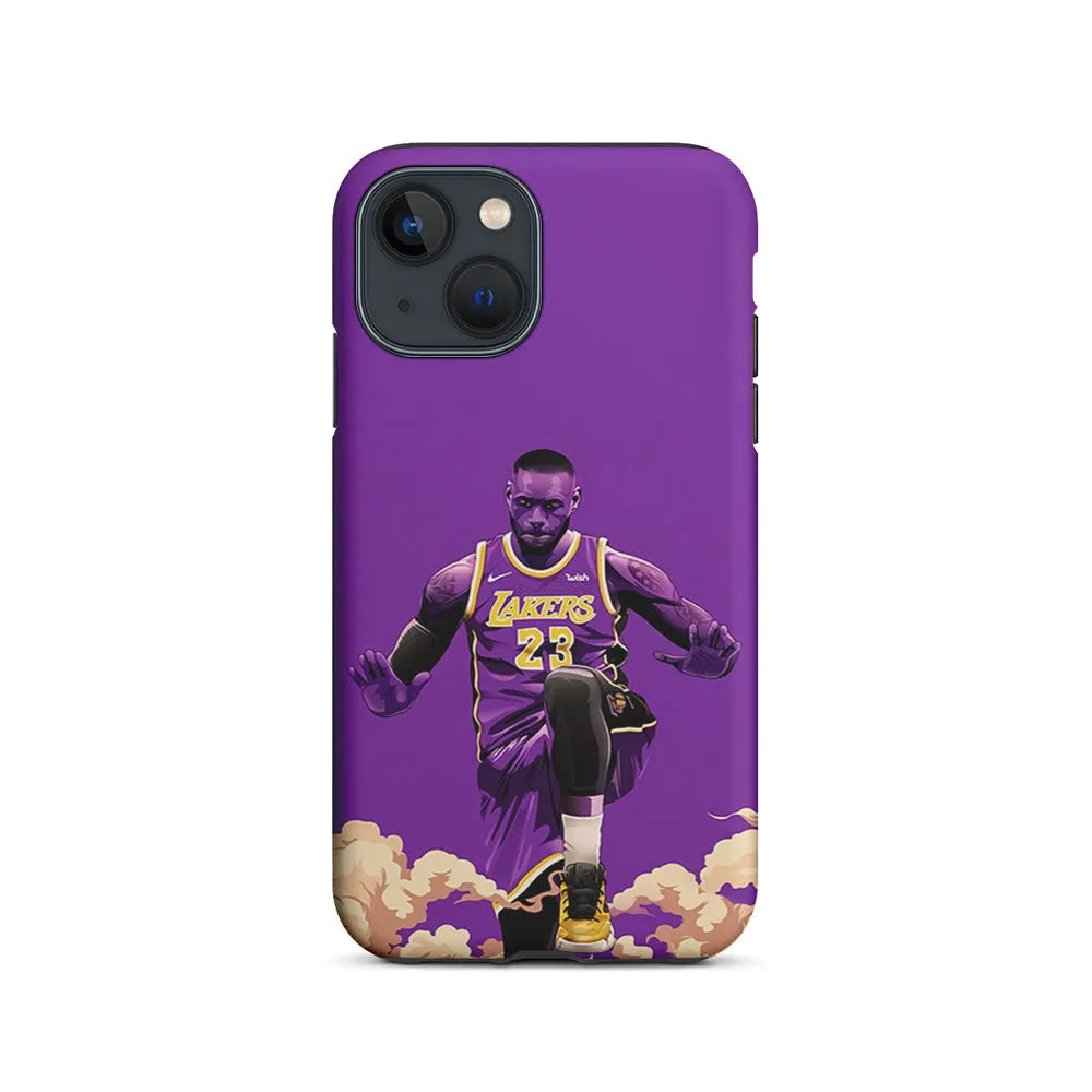 Lebron James Purple Background iPhone 15 Plus Case-2 in 1 Tough Case-Xtracase