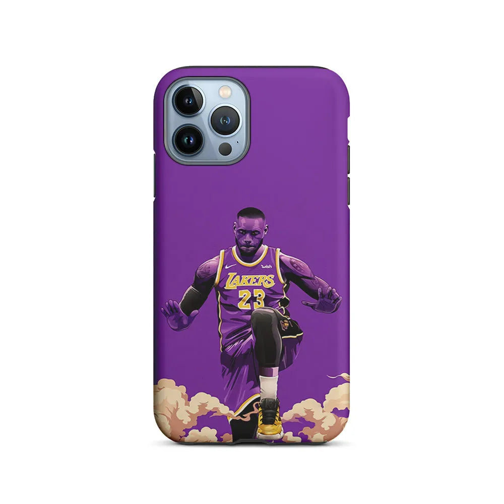 Lebron James Purple Background iPhone 13 Pro Case-2 in 1 Tough Case-Xtracase