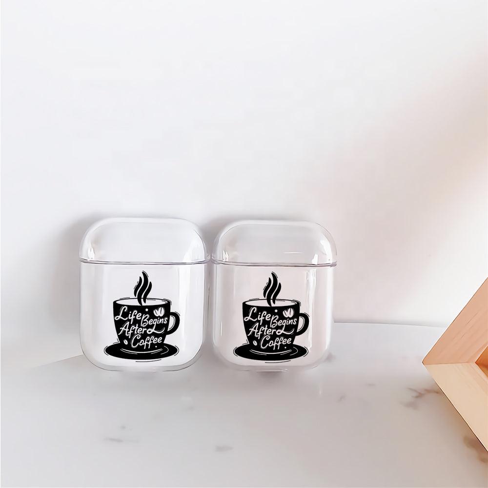 Life Begins After Coffee Apple Airpods Clear Case-Xtracase