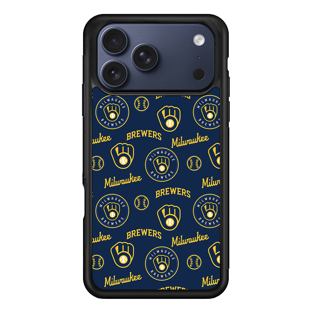 MLB Milwaukee Brewers Pattern iPhone 17 Pro Case - Xtracase