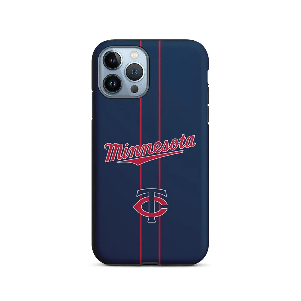 MLB Minnesota Twins Red Line iPhone 13 Pro Max Case-2 in 1 Tough Case-Xtracase