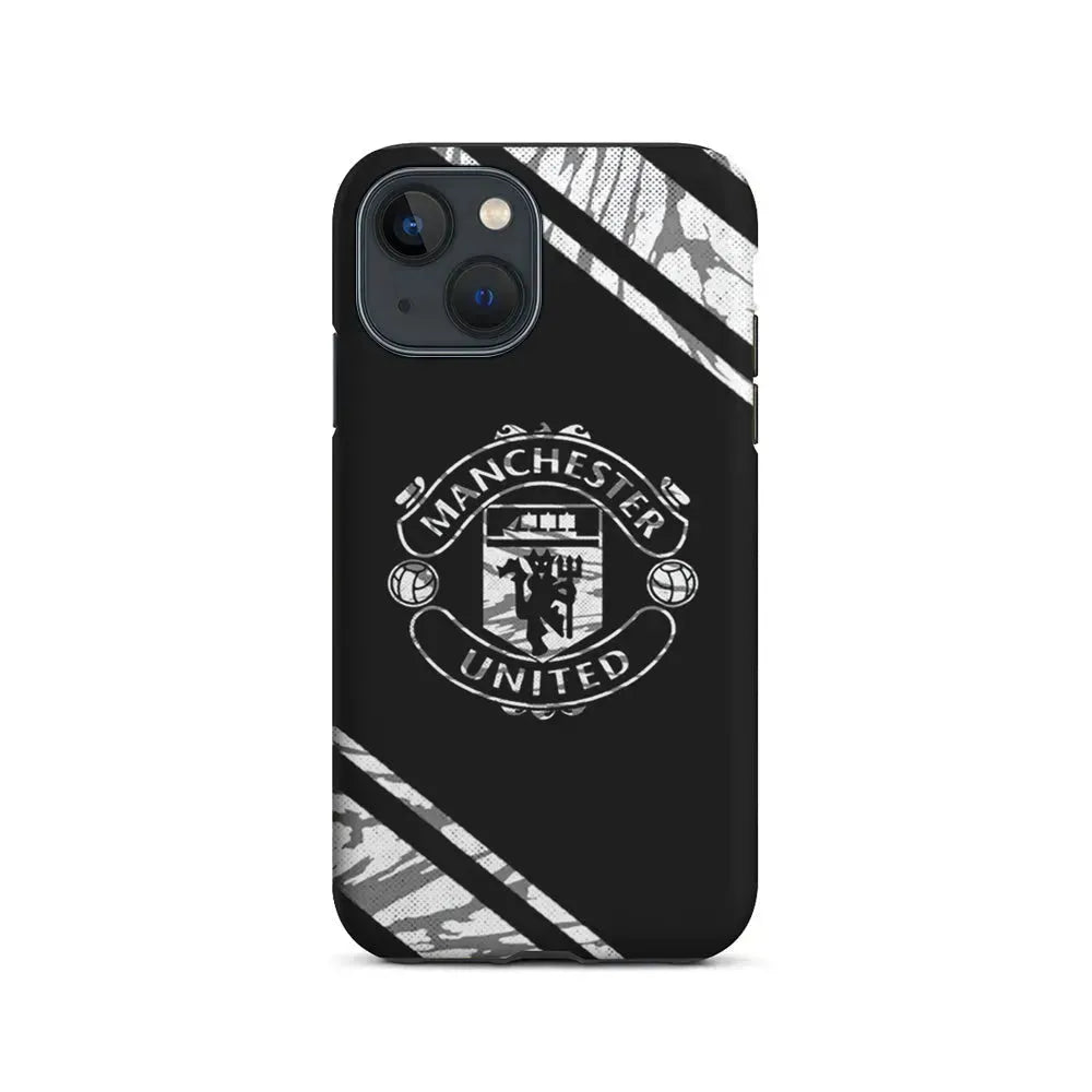 Manchester United Black Emblem iPhone 13 Mini Case-2 in 1 Tough Case-Xtracase