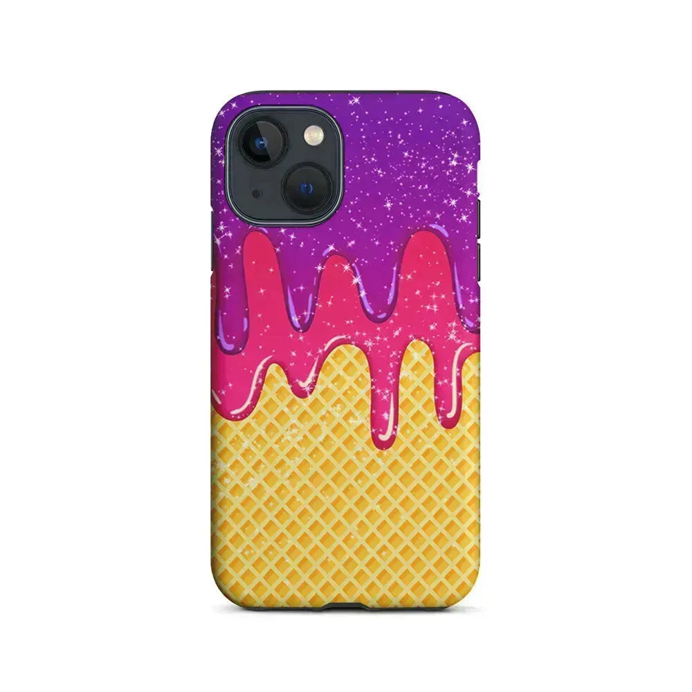 Melted Ice Cream and A Waffle iPhone 13 Mini Case-2 in 1 Tough Case-Xtracase