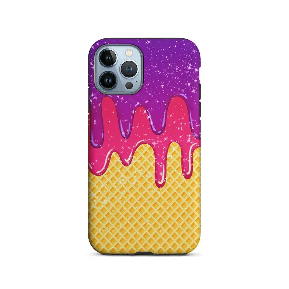 Melted Ice Cream and A Waffle iPhone 15 Pro Max Case-2 in 1 Tough Case-Xtracase