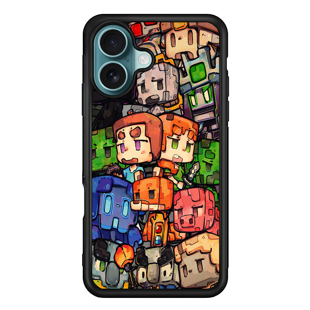 Minicraft Characters Drawing iPhone 16 Case - Xtracase