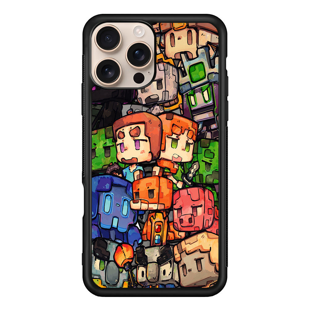 Minicraft Characters Drawing iPhone 16 Pro Case - iPhone 16 Pro