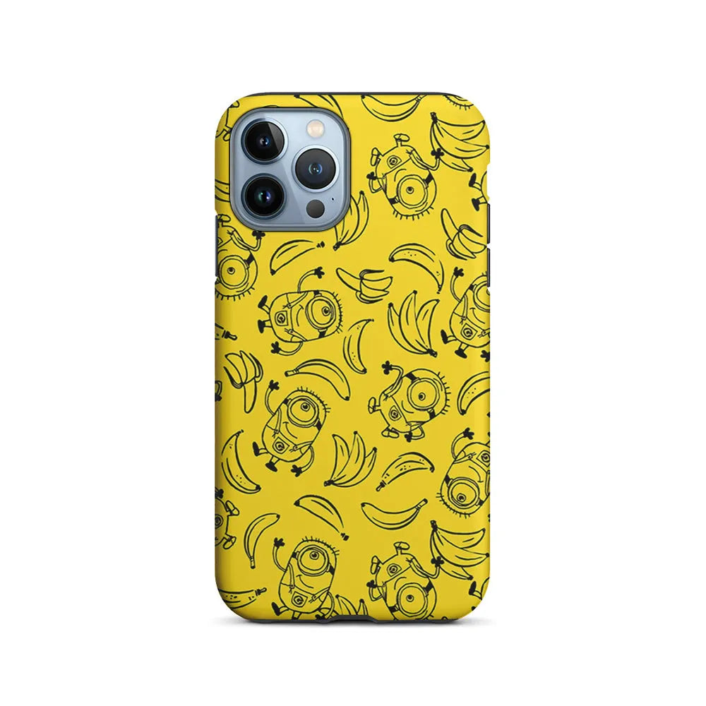 Minions and Banana Yellow iPhone 13 Pro Case-2 in 1 Tough Case-Xtracase