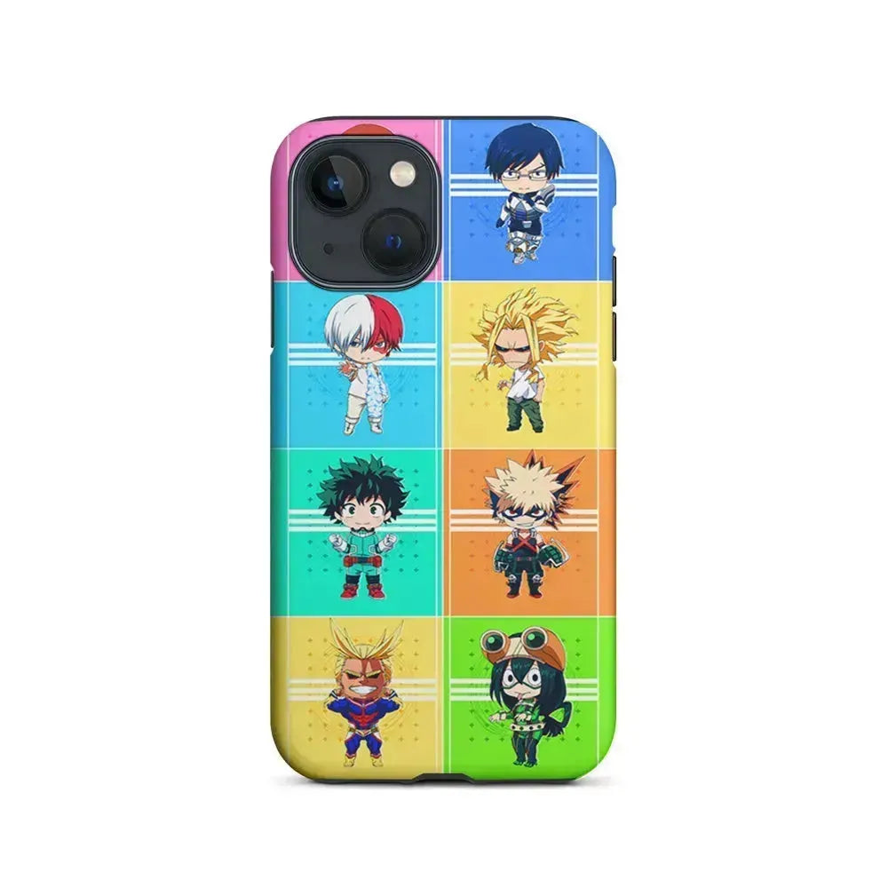 My Hero Academia Characters Chibi iPhone 13 Mini Case-2 in 1 Tough Case-Xtracase