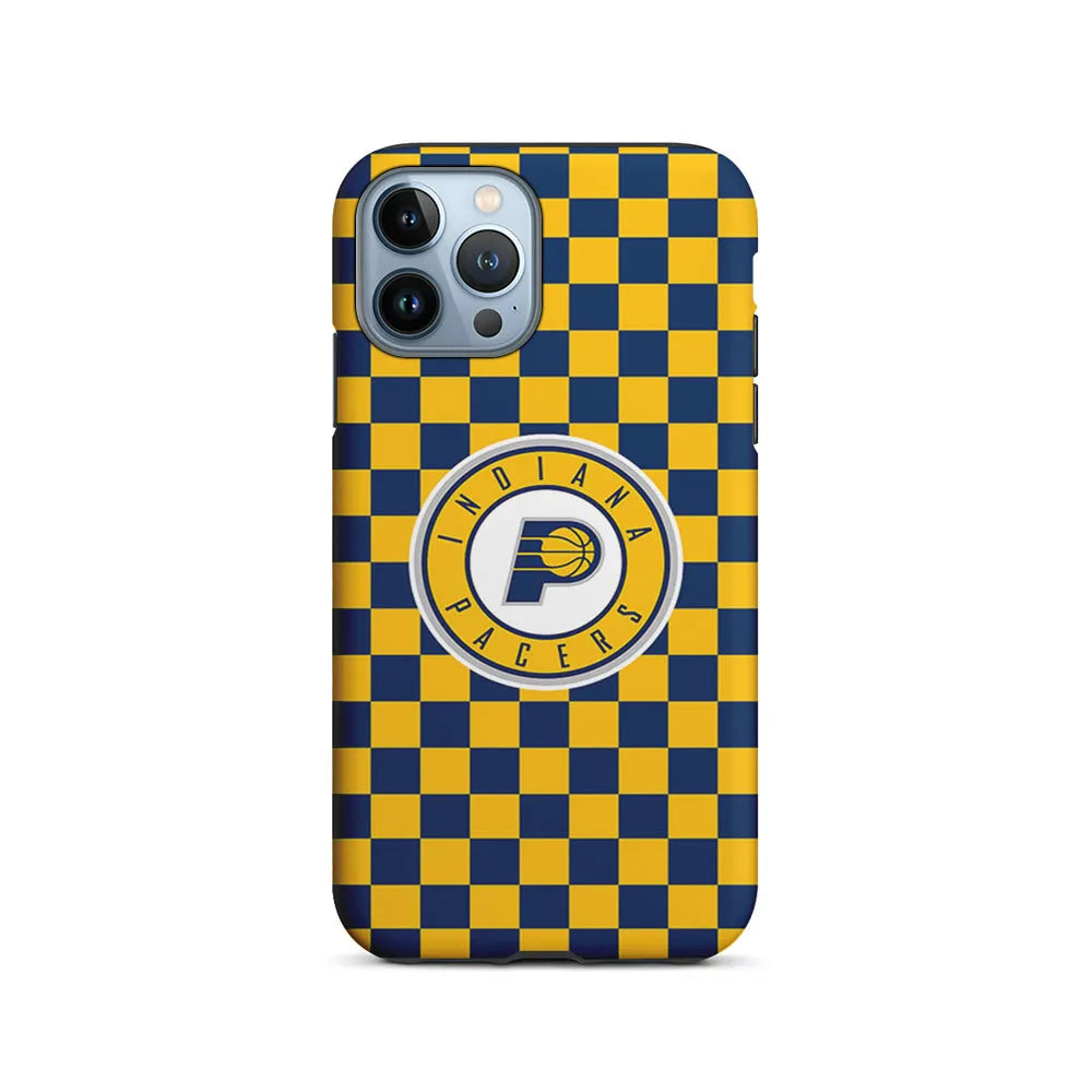 NBA Indiana Pacers Plaid iPhone 13 Pro Case-2 in 1 Tough Case-Xtracase