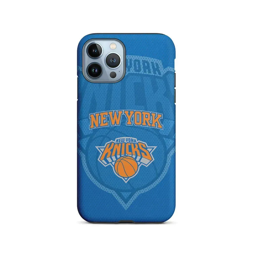 NBA New York Knicks Blue Patern iPhone 15 Pro Max Case-2 in 1 Tough Case-Xtracase