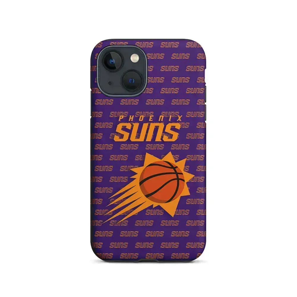 NBA Phoenix Suns Pattern iPhone 13 Mini Case-2 in 1 Tough Case-Xtracase