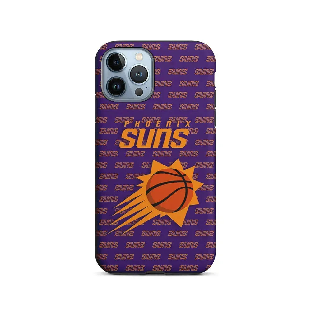 NBA Phoenix Suns Pattern iPhone 15 Pro Max Case-2 in 1 Tough Case-Xtracase