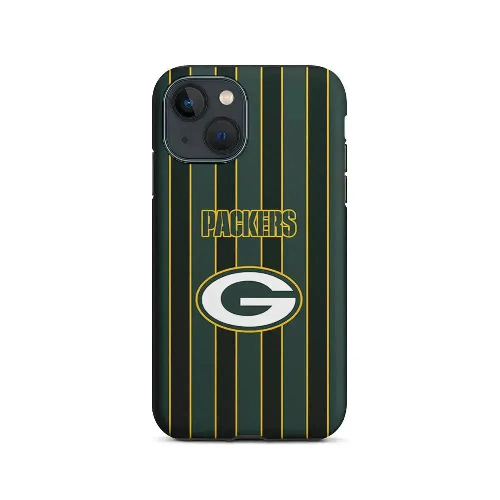 NFL Green Bay Packers Yellow Line iPhone 13 Mini Case-2 in 1 Tough Case-Xtracase