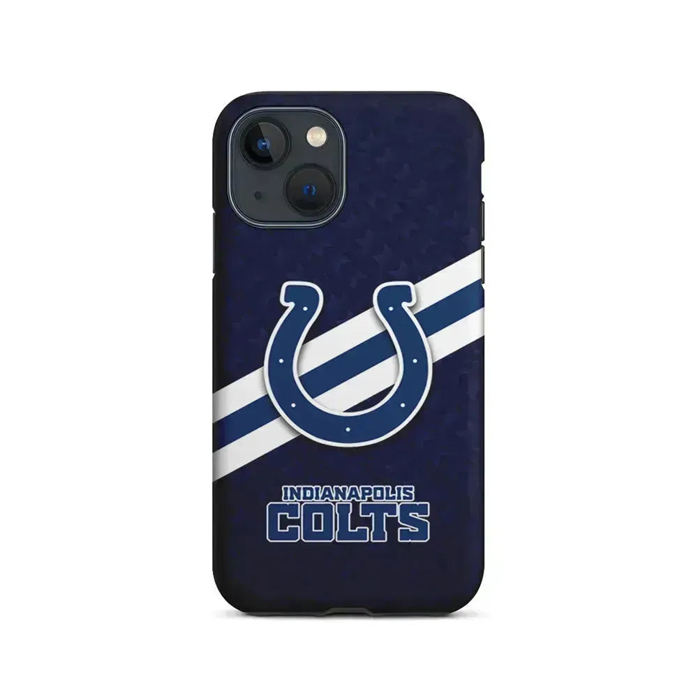NFL Indianapolis Colts Stripe iPhone 13 Mini Case-2 in 1 Tough Case-Xtracase
