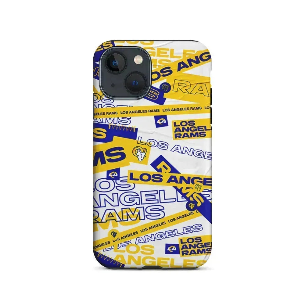 NFL Los Angeles Rams Logo Pattern iPhone 13 Mini Case-2 in 1 Tough Case-Xtracase