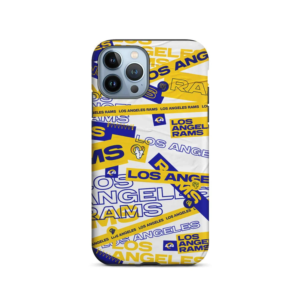 NFL Los Angeles Rams Logo Pattern iPhone 13 Pro Case-2 in 1 Tough Case-Xtracase