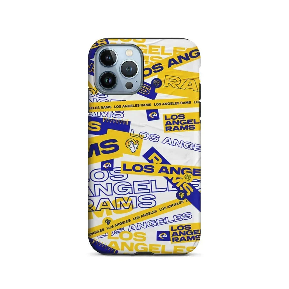 NFL Los Angeles Rams Logo Pattern iPhone 15 Pro Max Case-2 in 1 Tough Case-Xtracase