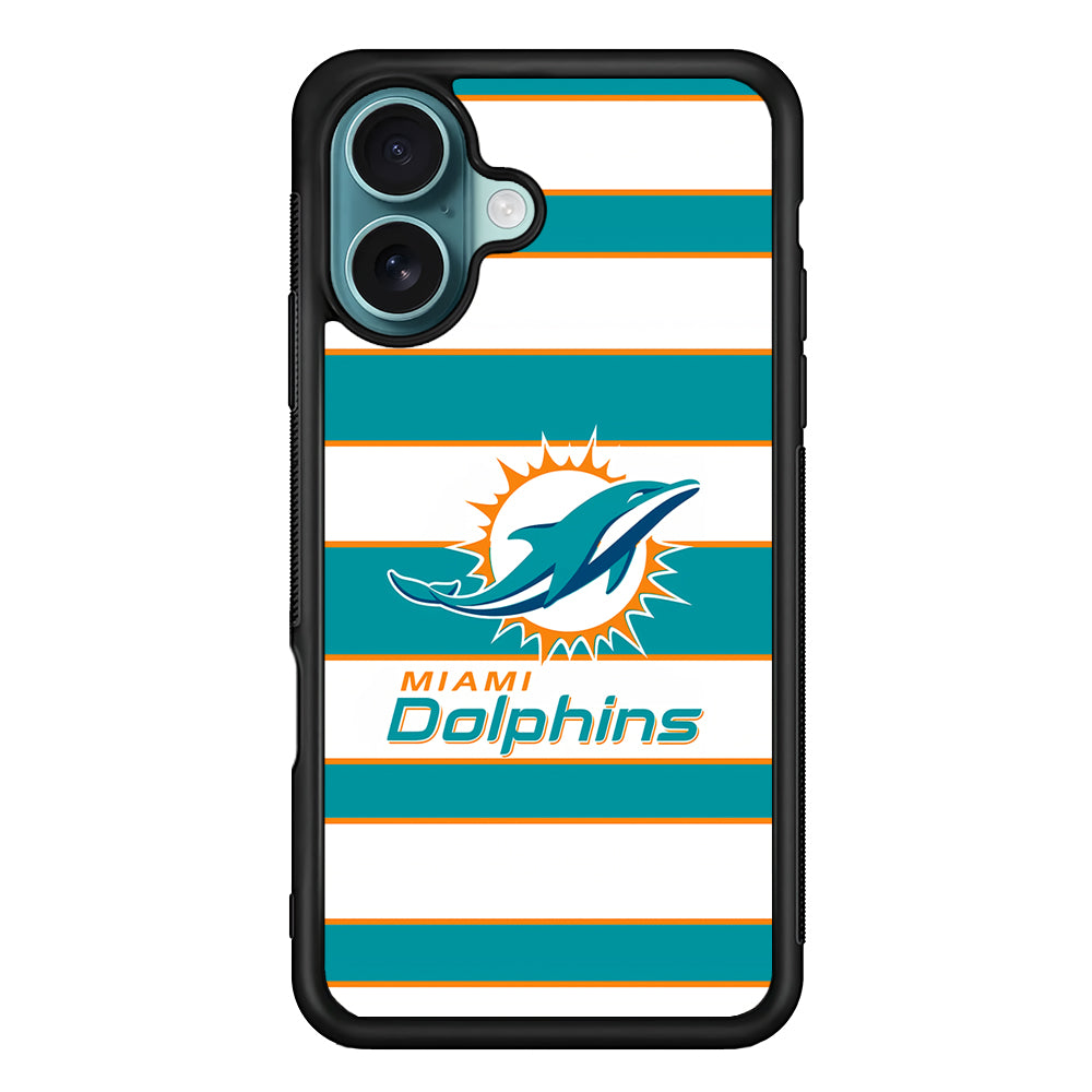 NFL Miami Dolphins White Stripe iPhone 16 Case - Xtracase