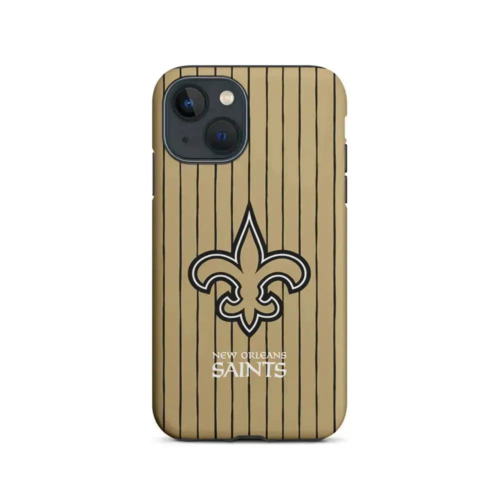 NFL New Orleans Saints Striped iPhone 13 Mini Case-2 in 1 Tough Case-Xtracase