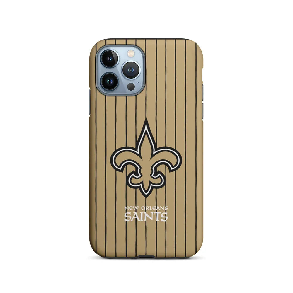 NFL New Orleans Saints Striped iPhone 13 Pro Max Case-2 in 1 Tough Case-Xtracase