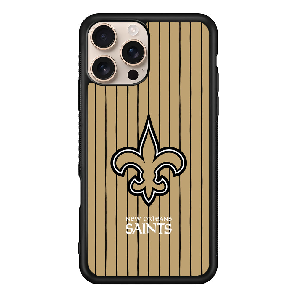NFL New Orleans Saints Striped iPhone 16 Pro Case - iPhone 16 Pro