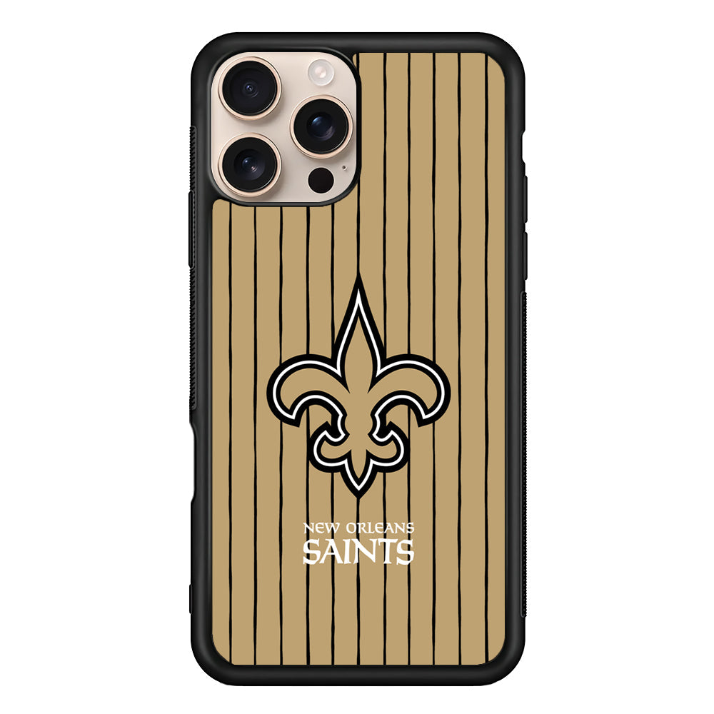 NFL New Orleans Saints Striped iPhone 16 Pro Max Case - iPhone 16 Pro Max