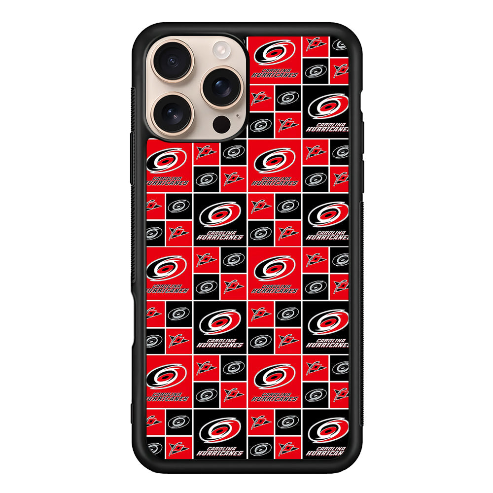 NHL Carolina Hurricanes Pattern iPhone 16 Pro Max Case - iPhone 16 Pro Max