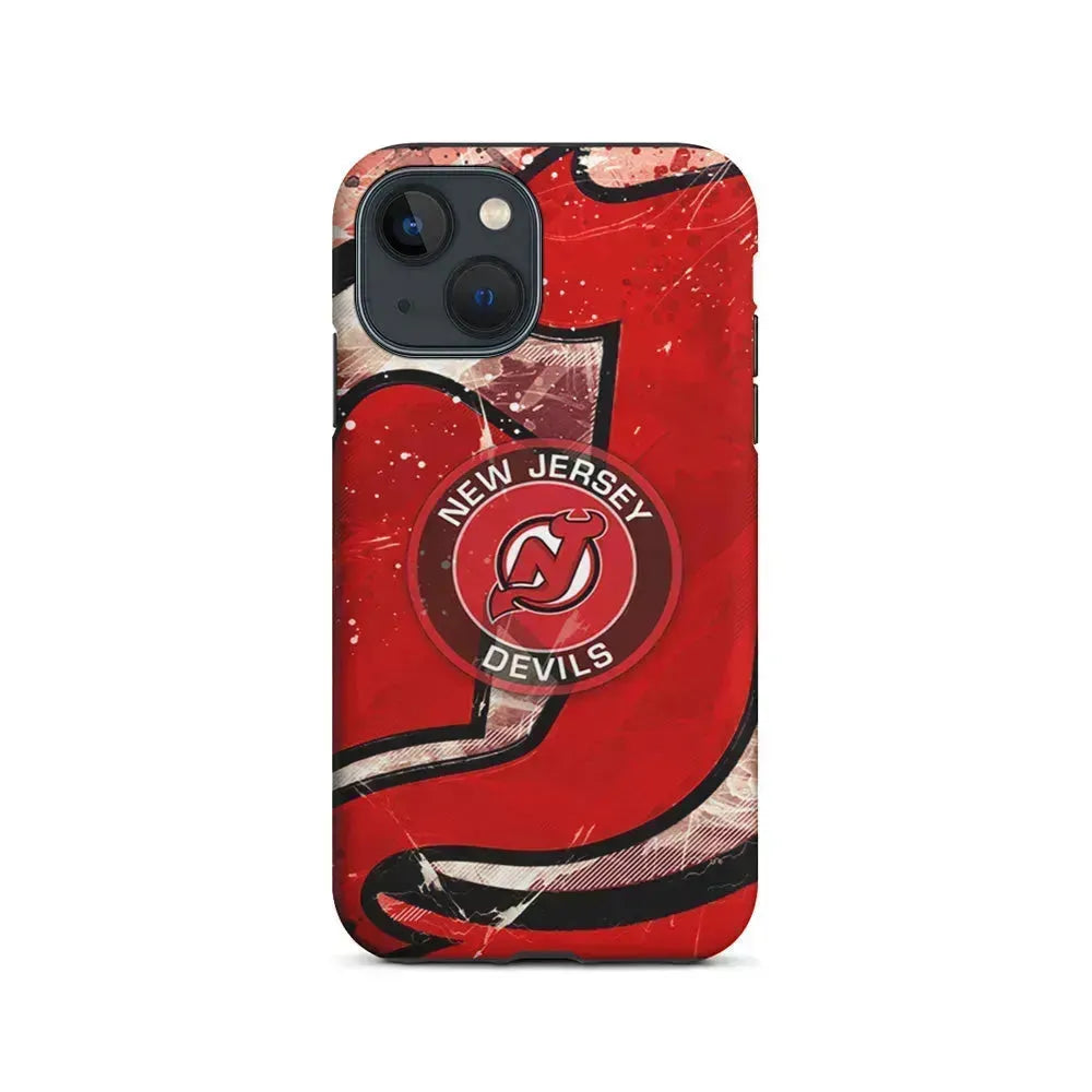 NHL New Jersey Devils The Red iPhone 13 Mini Case-2 in 1 Tough Case-Xtracase
