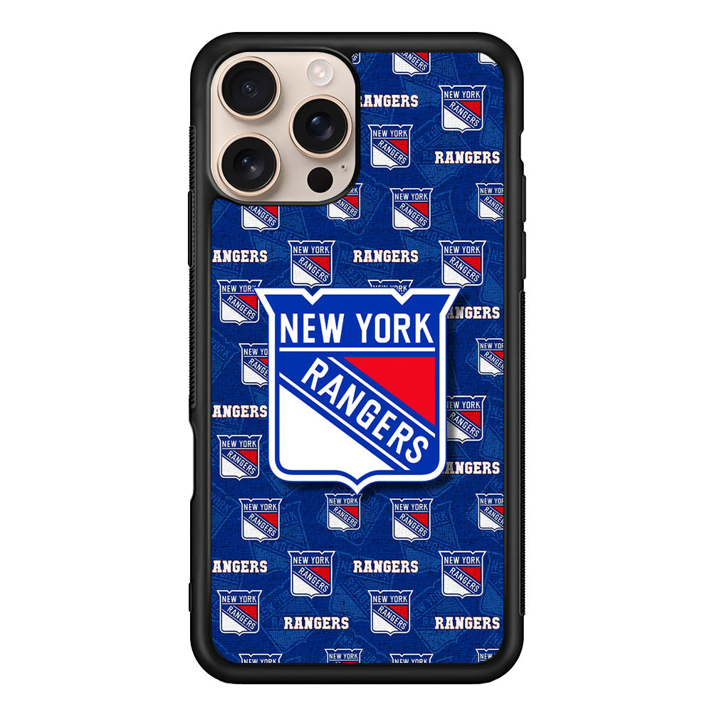 NHL New York Rangers Pattern iPhone 16 Pro Max Case - iPhone 16 Pro Max