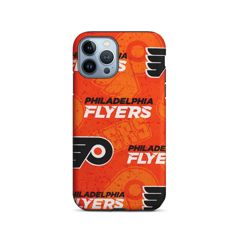 NHL Philadelphia Flyers Pattern iPhone 13 Pro Case-2 in 1 Tough Case-Xtracase
