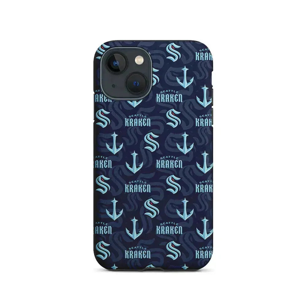 NHL Seattle Kraken Pattern iPhone 13 Mini Case-2 in 1 Tough Case-Xtracase