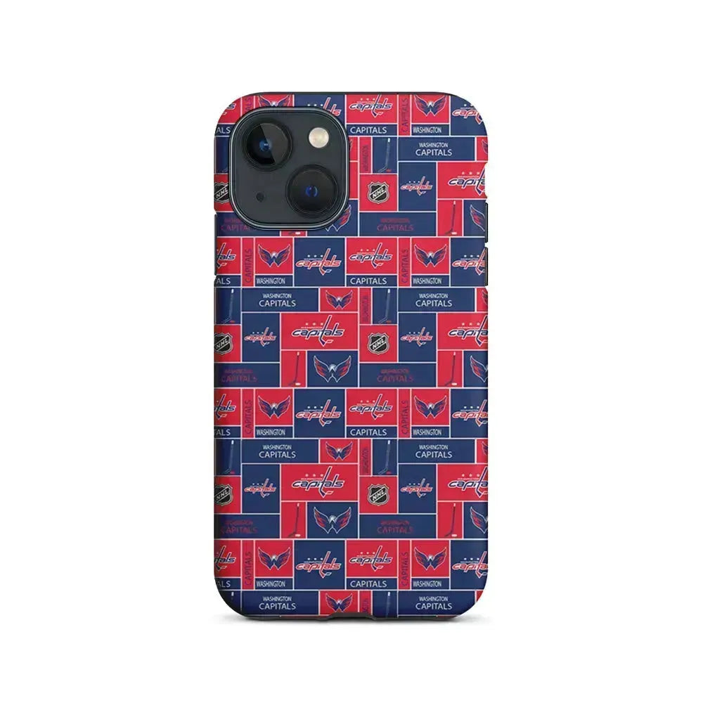 NHL Washington Capitals Pattern iPhone 13 Mini Case-2 in 1 Tough Case-Xtracase