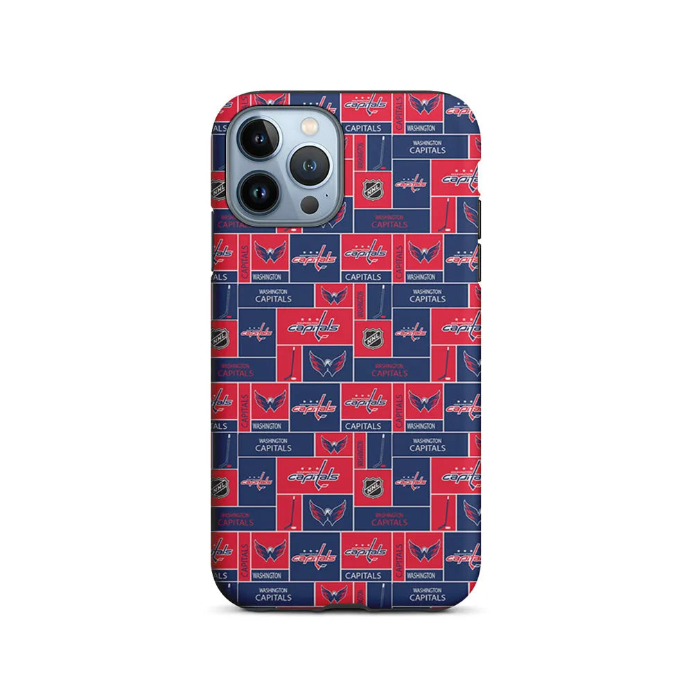 NHL Washington Capitals Pattern iPhone 13 Pro Case-2 in 1 Tough Case-Xtracase