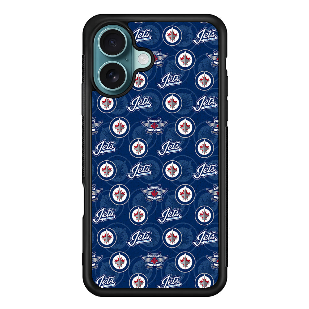 NHL Winnipeg Jets Pattern iPhone 16 Plus Case - Xtracase