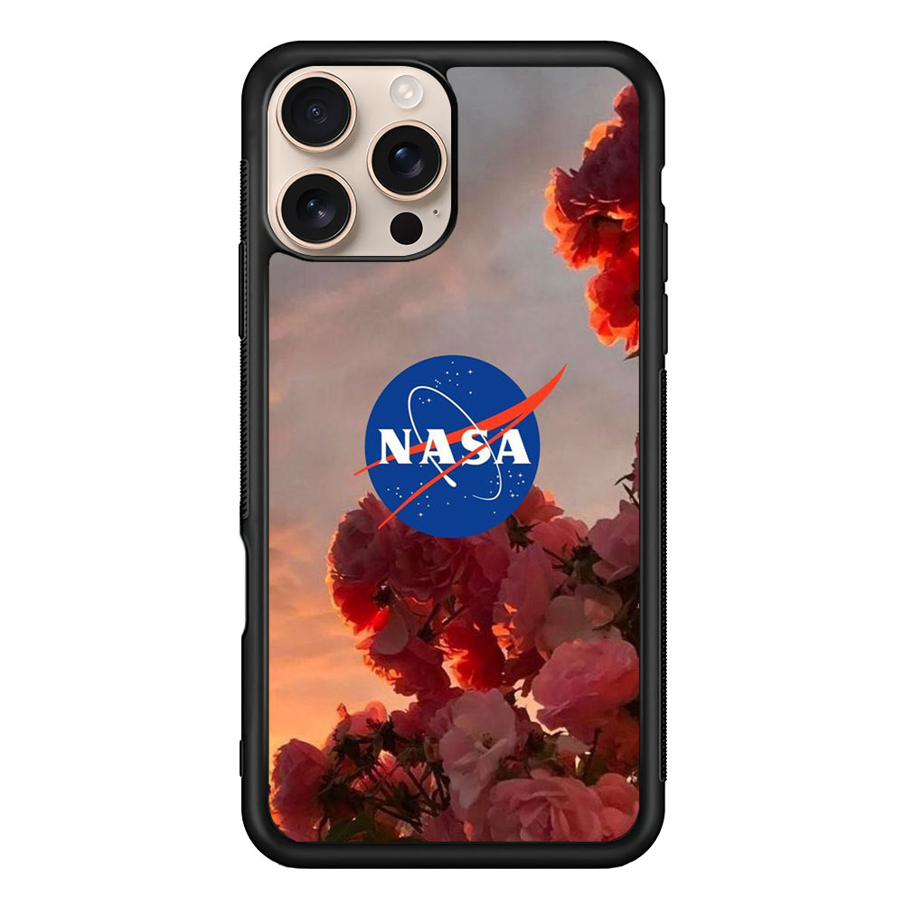 Nasa Logo Pink Flowers iPhone 16 Pro Case - Xtracase