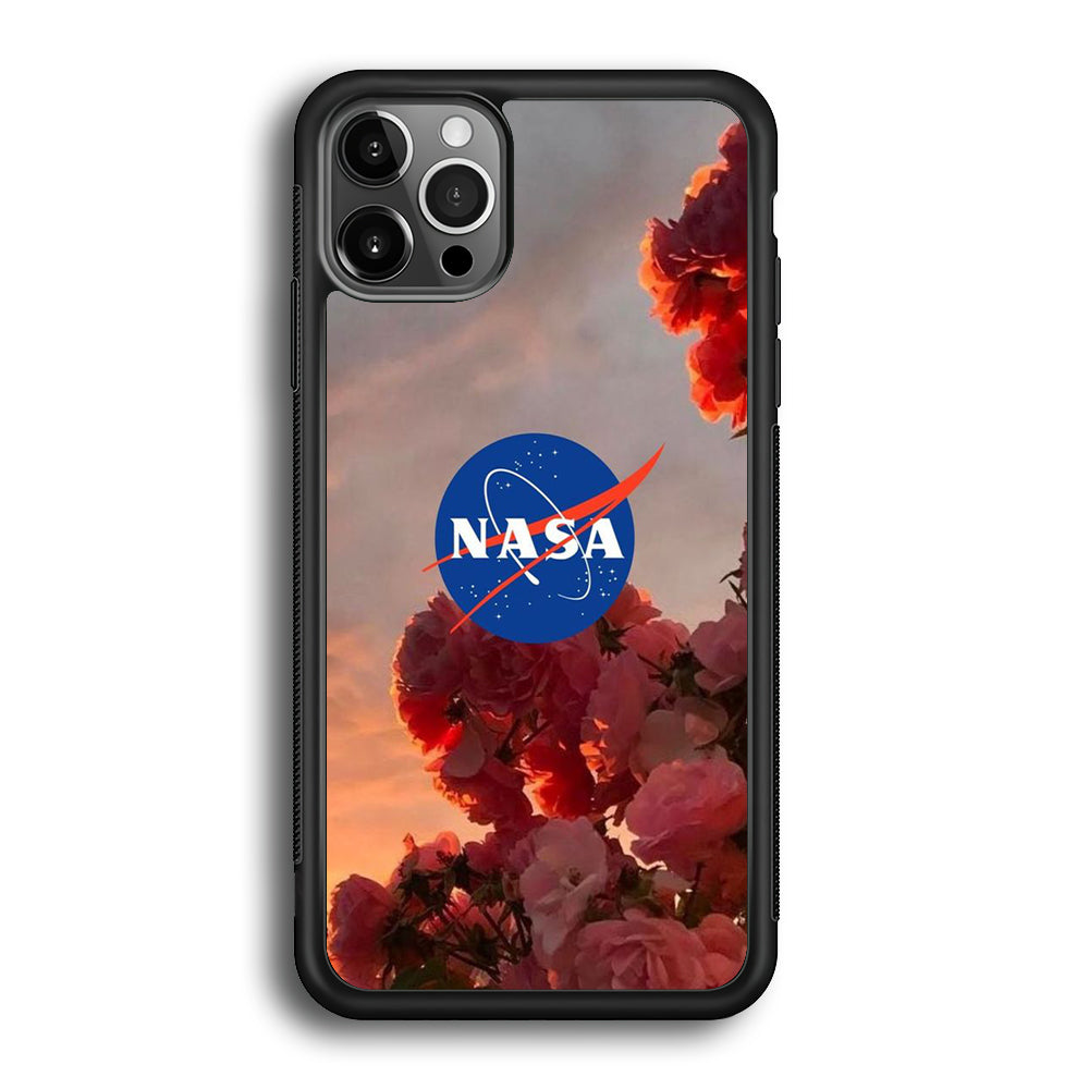 Nasa Logo Pink Flowers iPhone 12 Pro Case-Xtracase