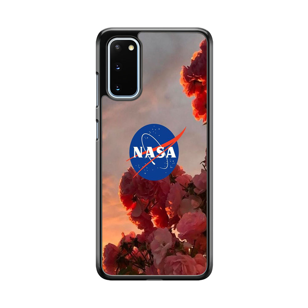 Nasa Logo Pink Flowers Samsung Galaxy S20 Case-Xtracase